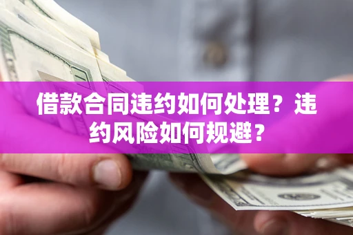 武汉借款合同违约如何处理？违约风险如何规避？