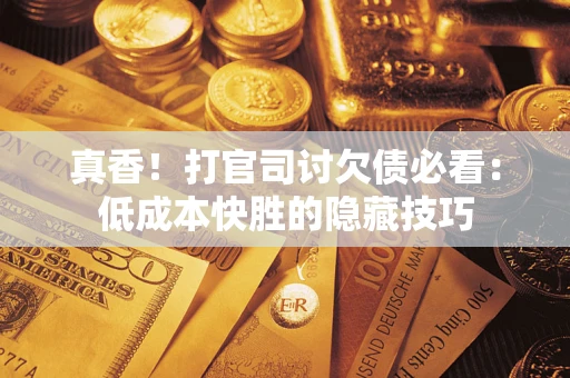 武汉真香！打官司讨欠债必看：低成本快胜的隐藏技巧